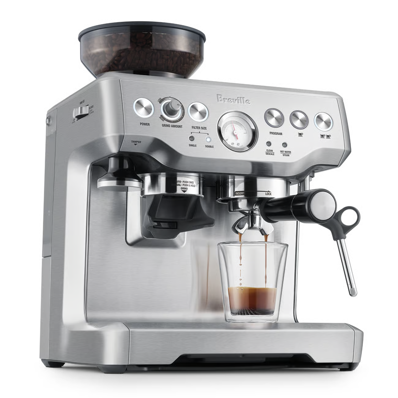Breville Barista Express Espresso Machine – 15-Bar Pump, Built-In Burr Grinder & Milk Frother, Stainless Steel