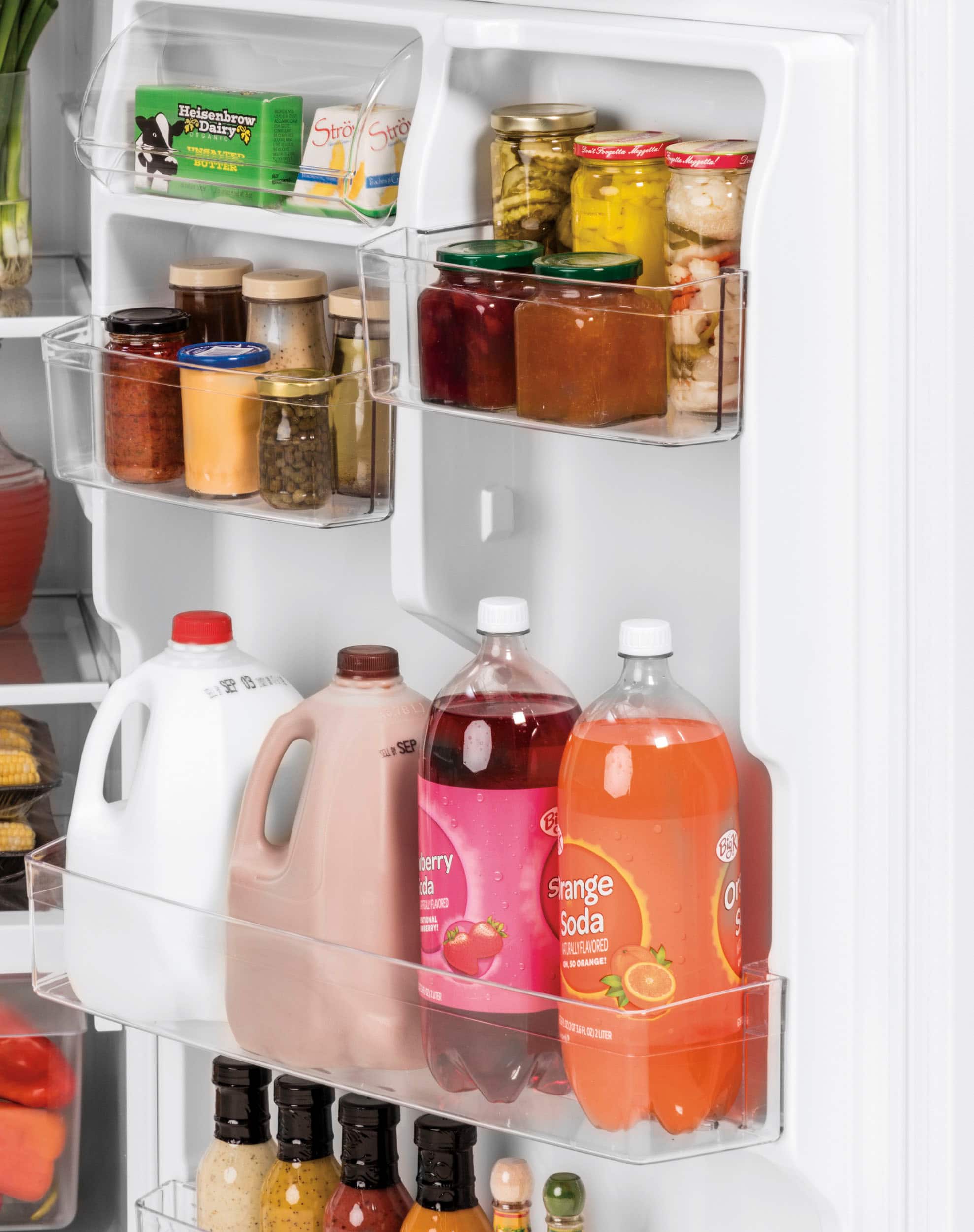 GE 21.9 Cu. Ft. Garage-Ready Top-Freezer Refrigerator, Stainless Steel thumbnail 6