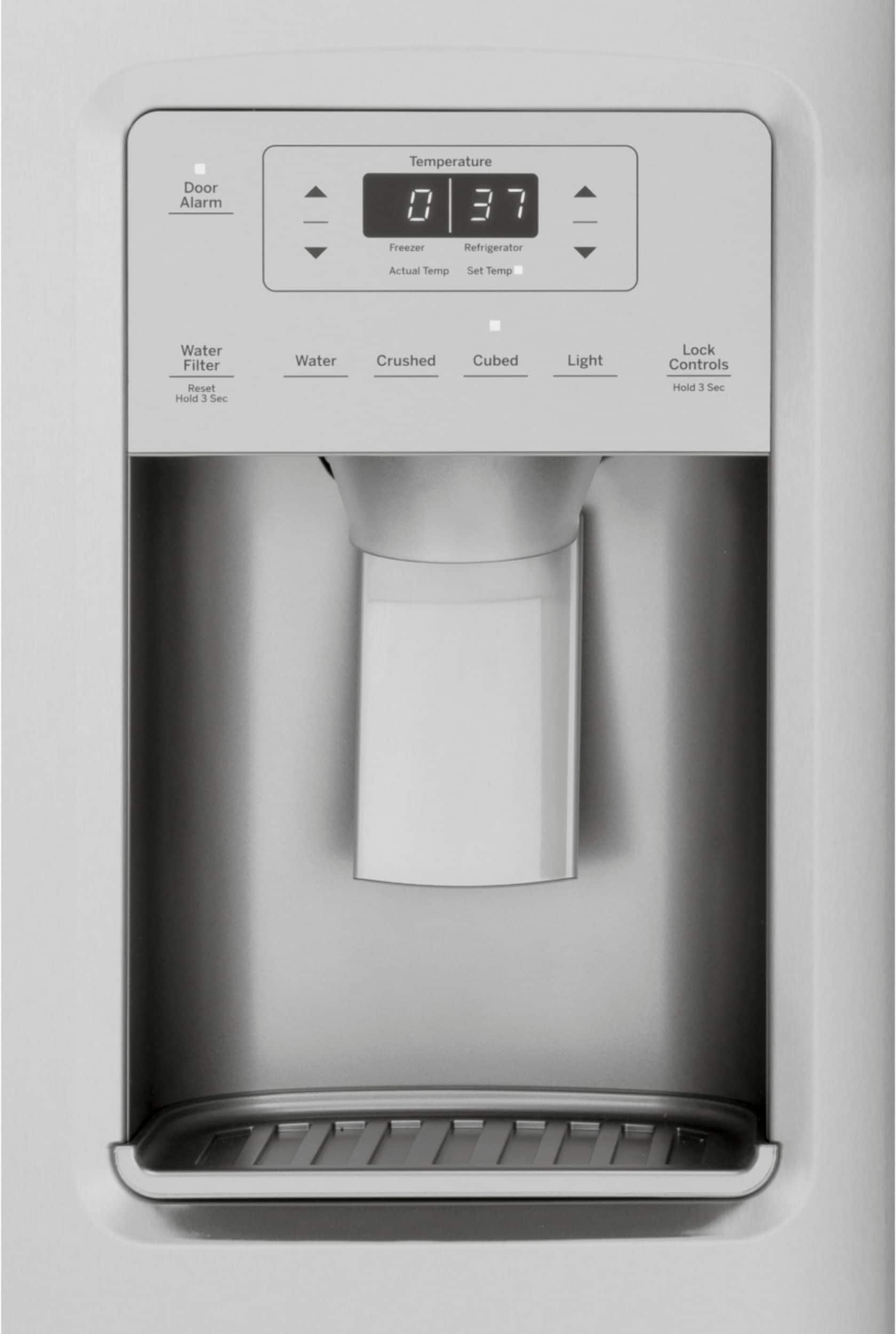 GE 25.3 Cu. Ft. Side-by-Side Refrigerator with External Ice & Water, Stainless Steel thumbnail 6