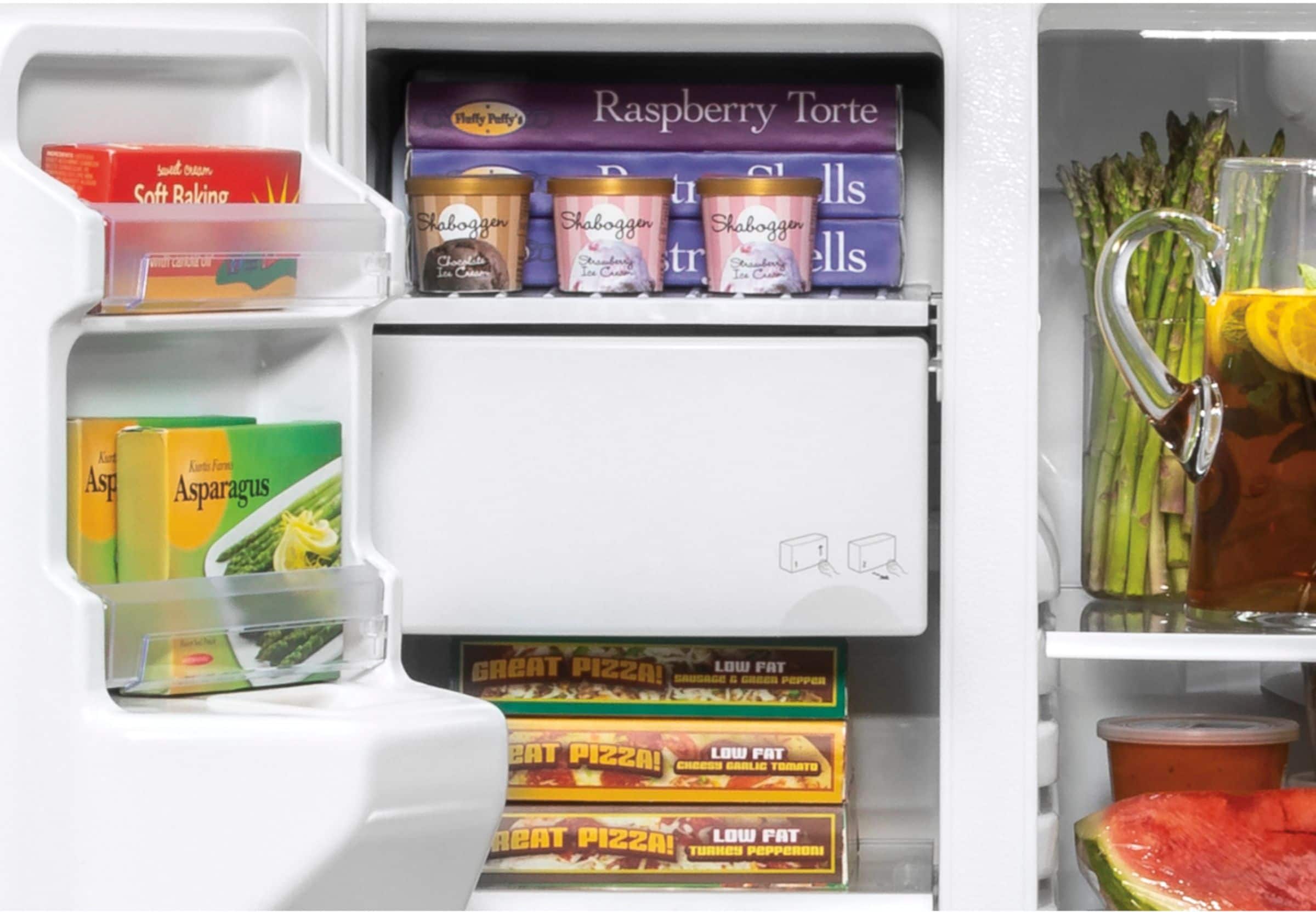 GE 25.3 Cu. Ft. Side-by-Side Refrigerator with External Ice & Water, Stainless Steel thumbnail 7
