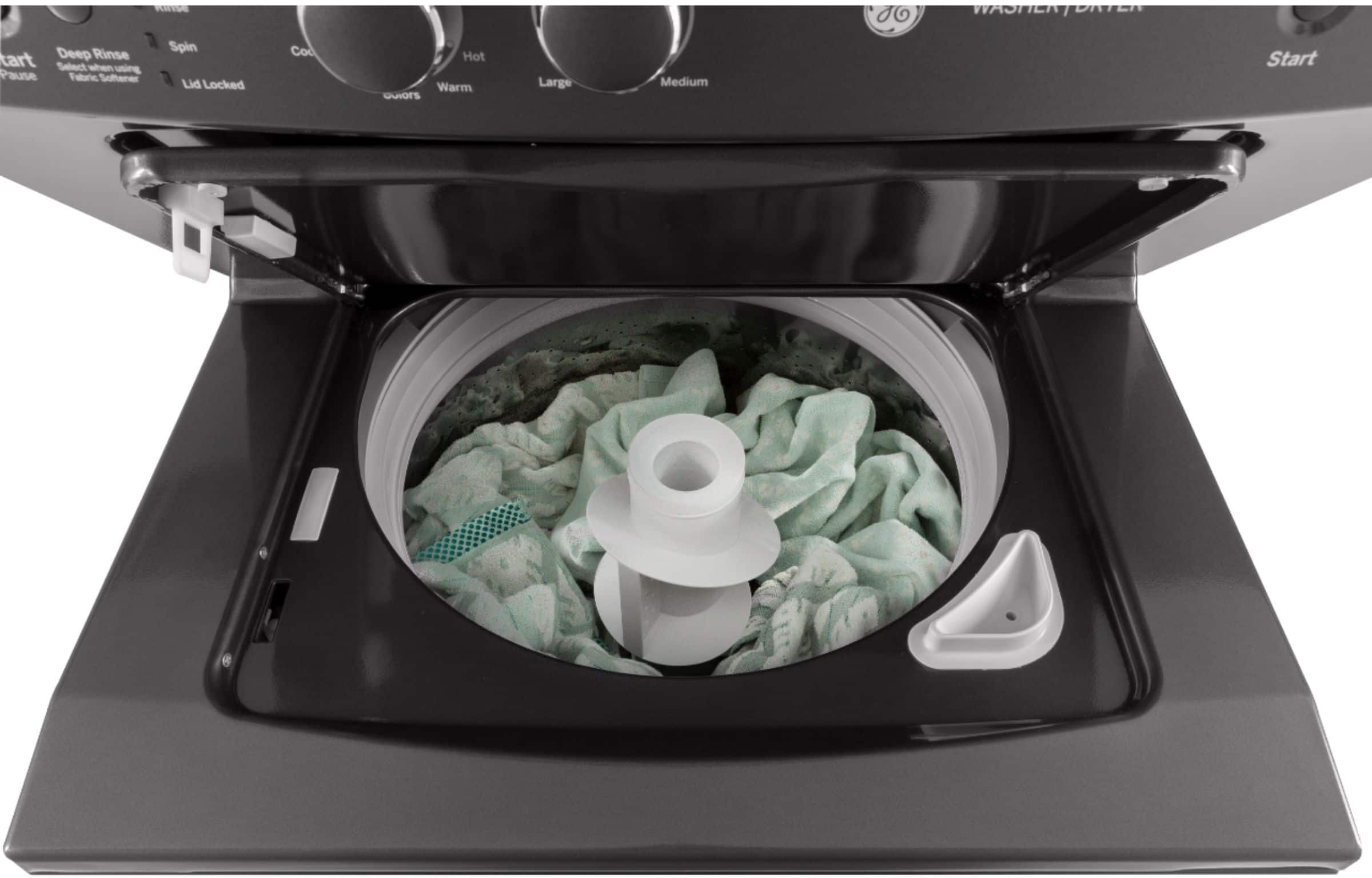 GE 3.8 Cu. Ft. Washer and 5.9 Cu. Ft. Electric Dryer Laundry Center, Diamond Gray thumbnail 5