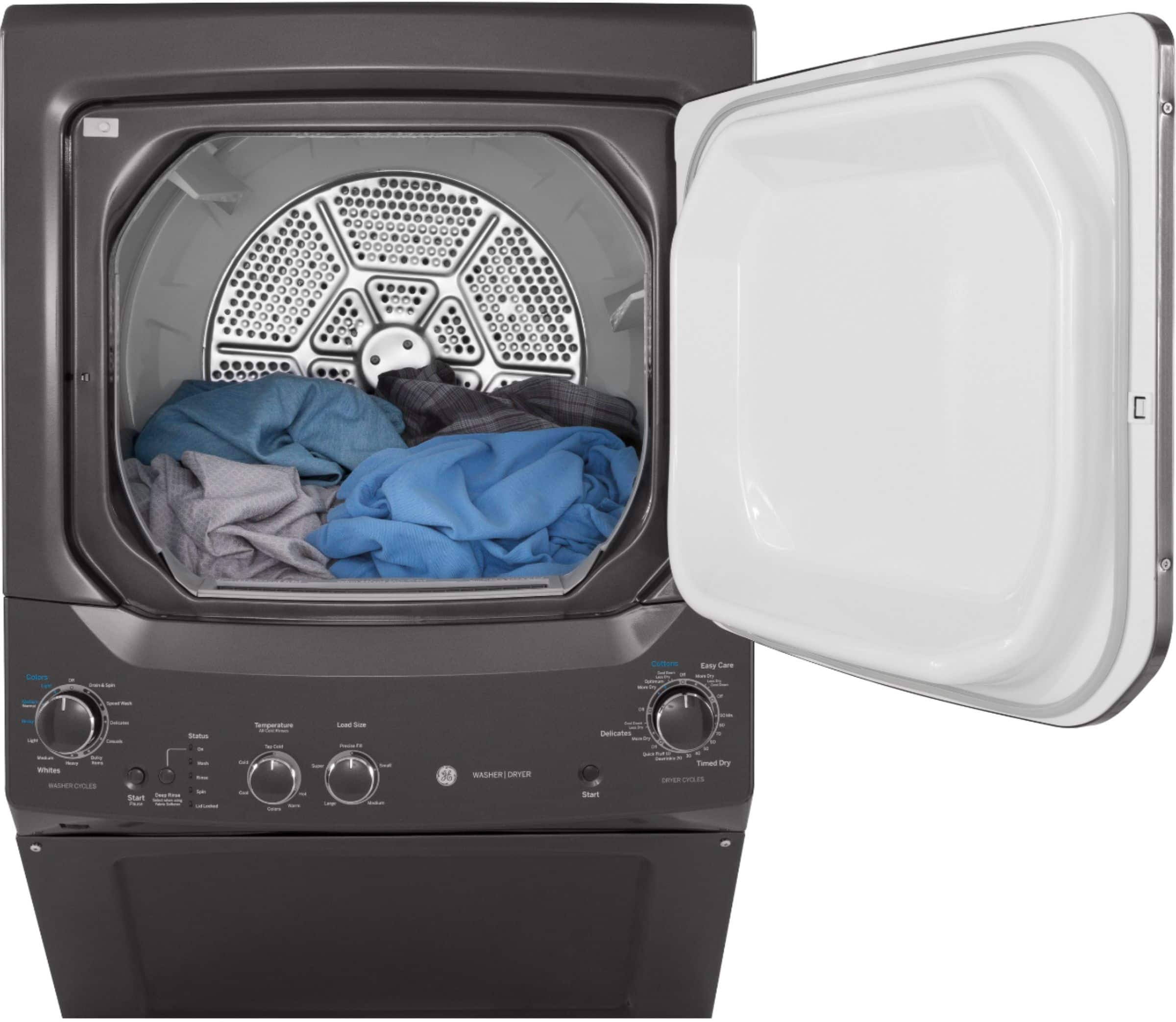 GE 3.8 Cu. Ft. Washer and 5.9 Cu. Ft. Electric Dryer Laundry Center, Diamond Gray thumbnail 6