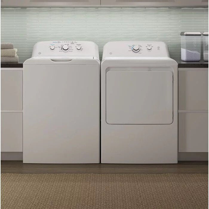 GE 4.2 cu. ft. Top-Load Agitator Washer and 7.2 cu. ft. Electric Dryer Set - GTW335ASNWW and GTD33EASKWW thumbnail 3