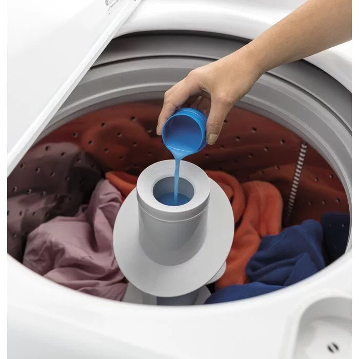 GE 4.2 cu. ft. Top-Load Agitator Washer and 7.2 cu. ft. Electric Dryer Set - GTW335ASNWW and GTD33EASKWW thumbnail 4
