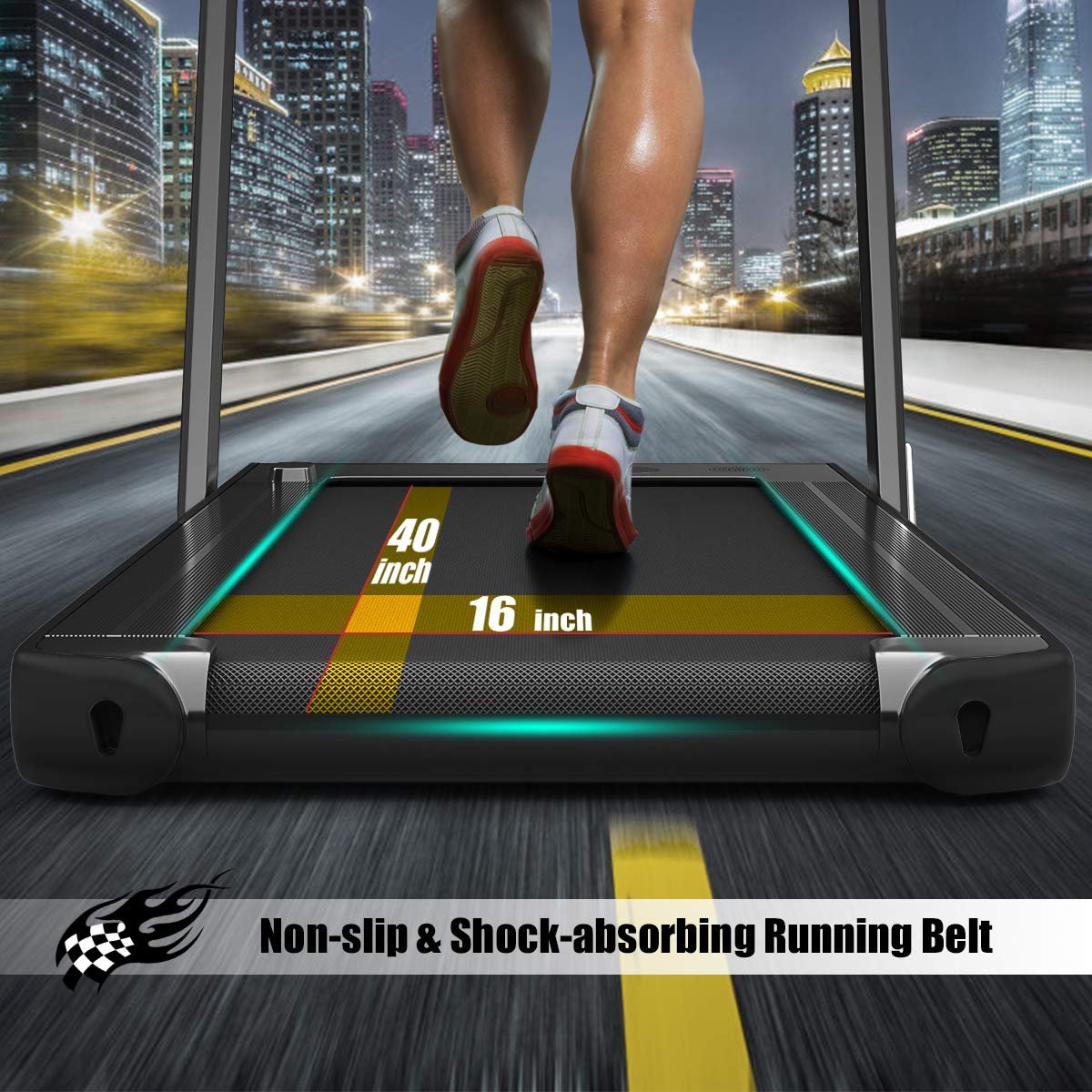 Goplus SuperFit 2-in-1 Folding Under-Desk Treadmill, 2.25 HP thumbnail 7