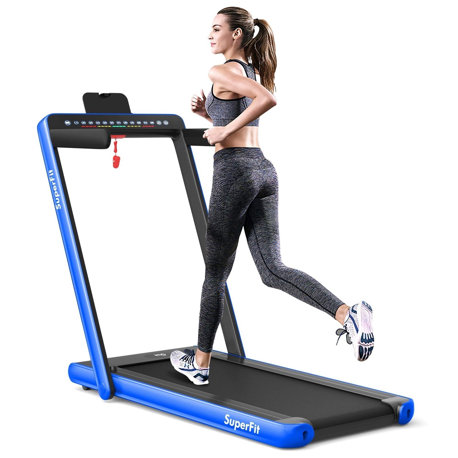 Goplus SuperFit 2-in-1 Folding Under-Desk Treadmill, 2.25 HP thumbnail 9