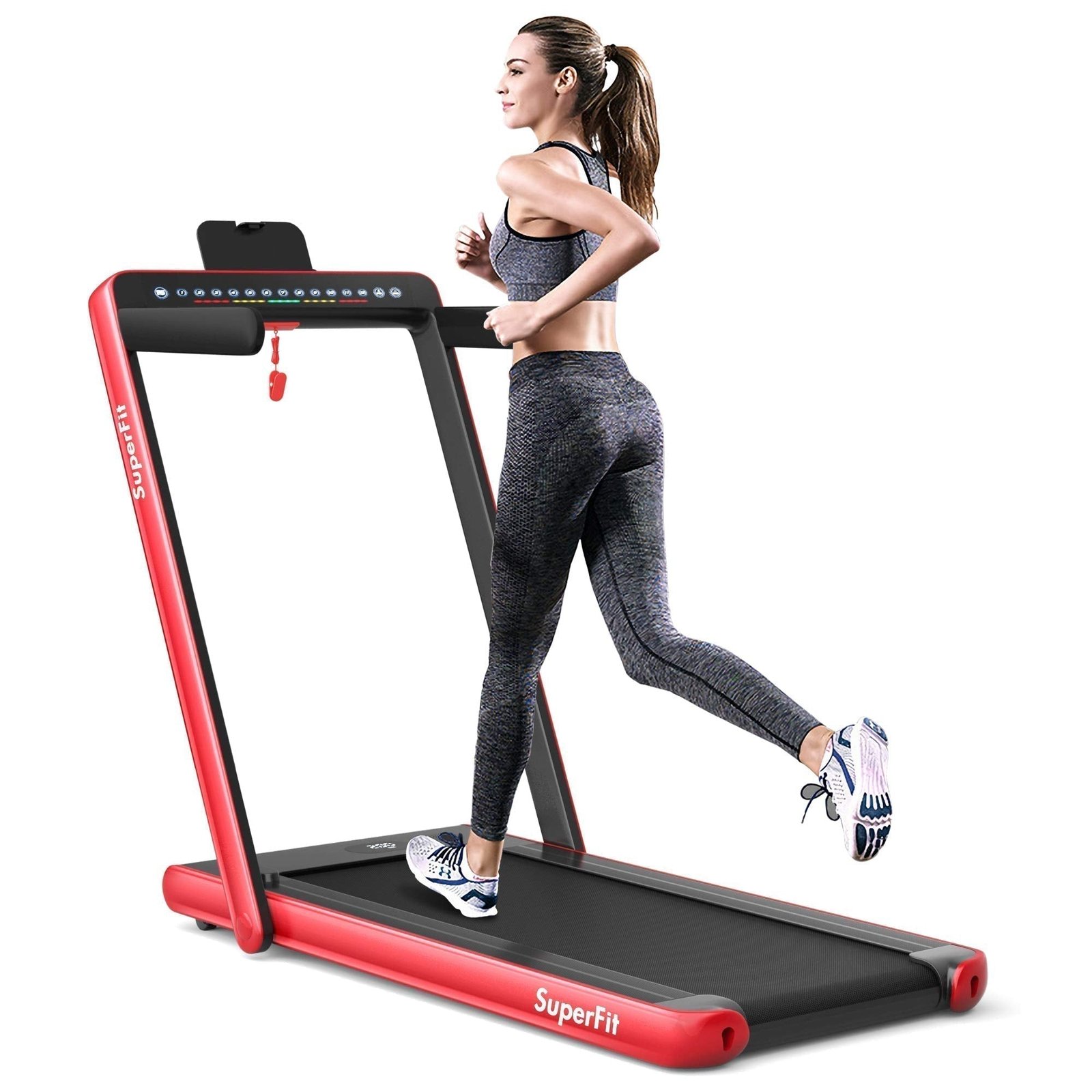 Goplus SuperFit 2-in-1 Folding Under-Desk Treadmill, 2.25 HP thumbnail 10