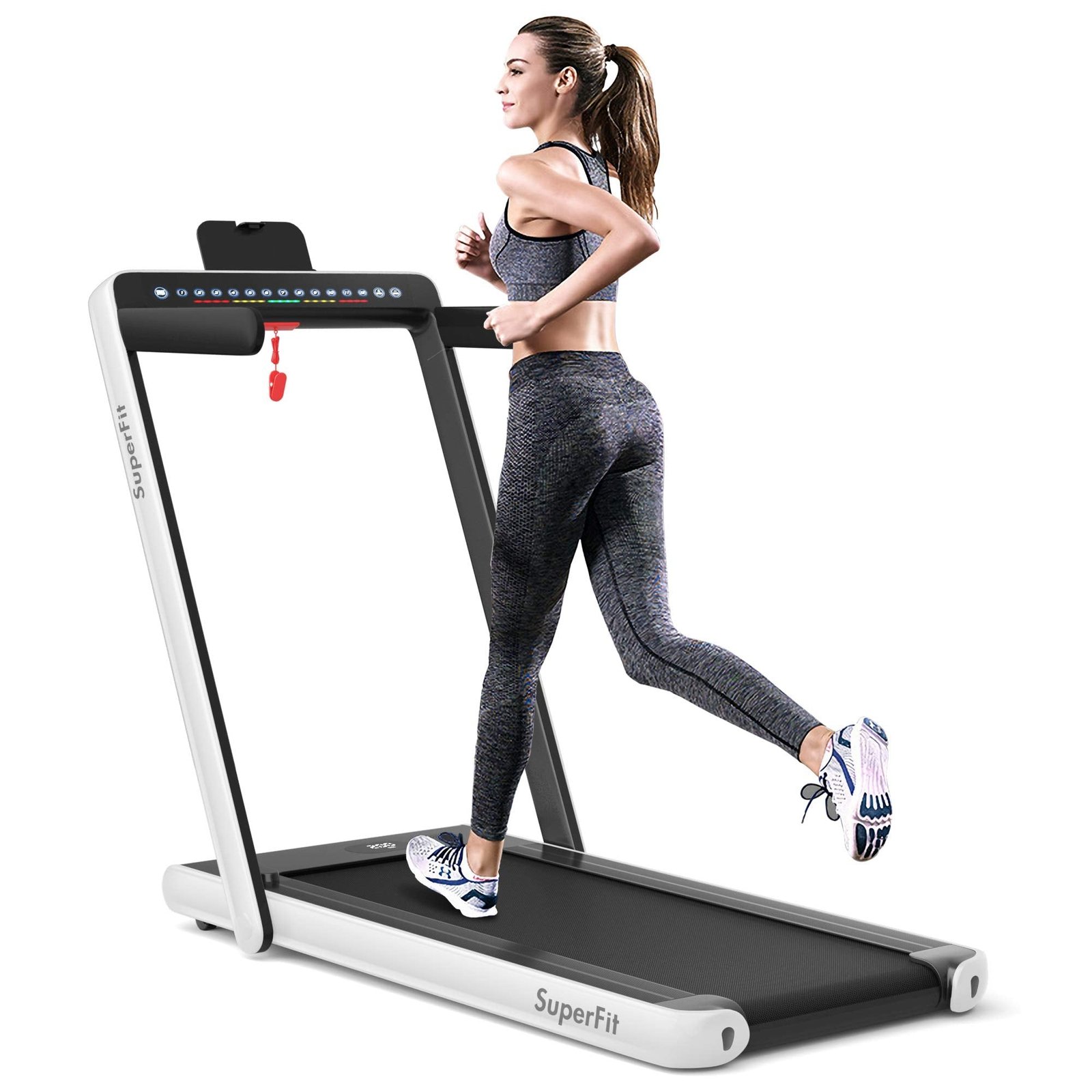 Goplus SuperFit 2-in-1 Folding Under-Desk Treadmill, 2.25 HP thumbnail 12