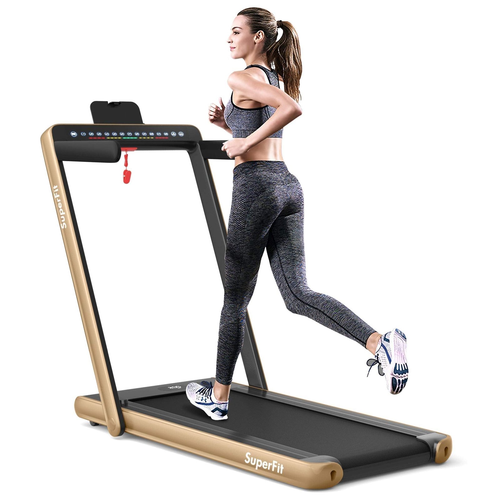 Goplus SuperFit 2-in-1 Folding Under-Desk Treadmill, 2.25 HP thumbnail 13