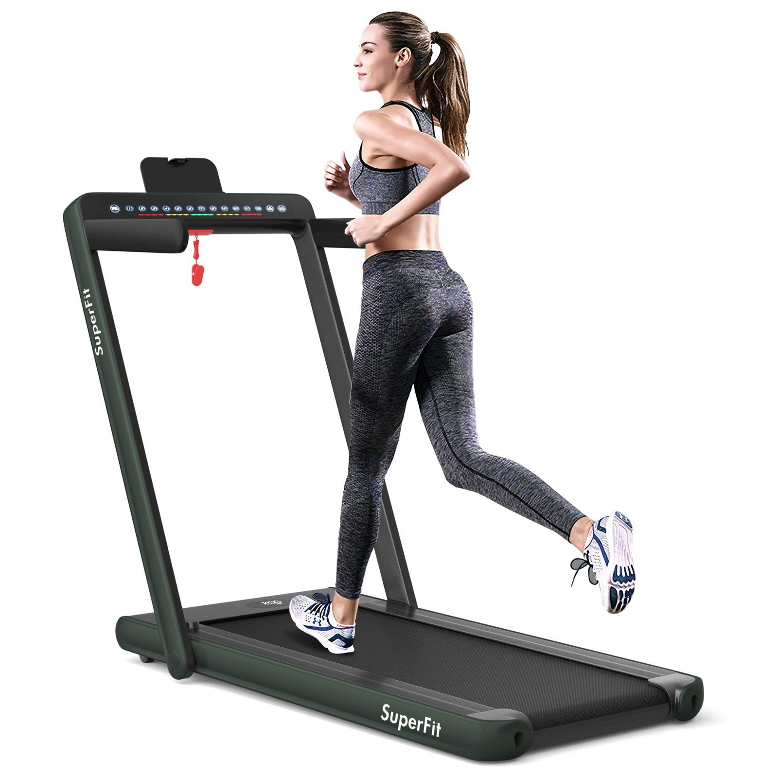 Goplus SuperFit 2-in-1 Folding Under-Desk Treadmill, 2.25 HP thumbnail 15
