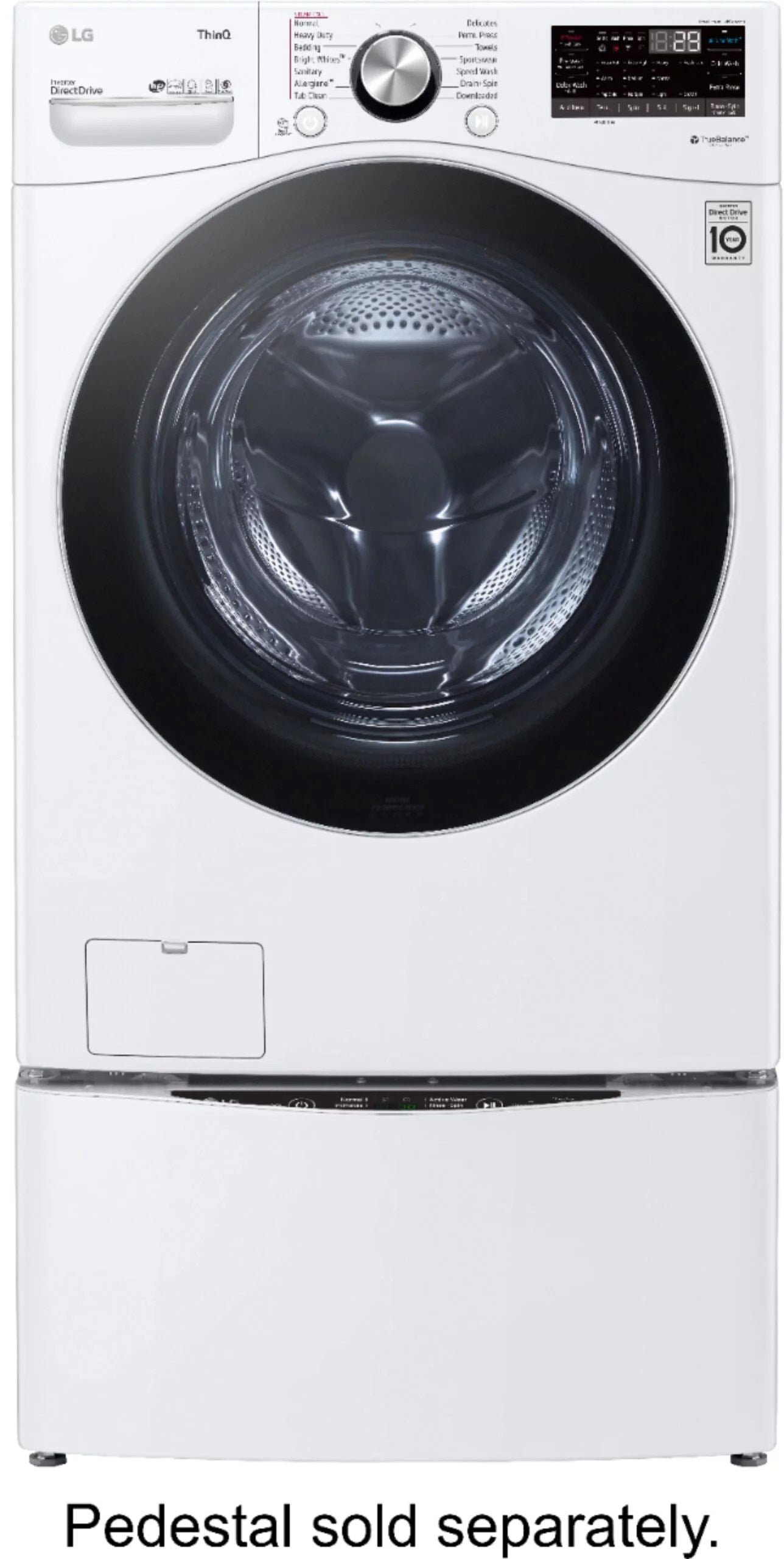 LG WM4200HWA 5.0 cu. ft. Smart Stackable Front-Load Washer with Steam - White thumbnail 7