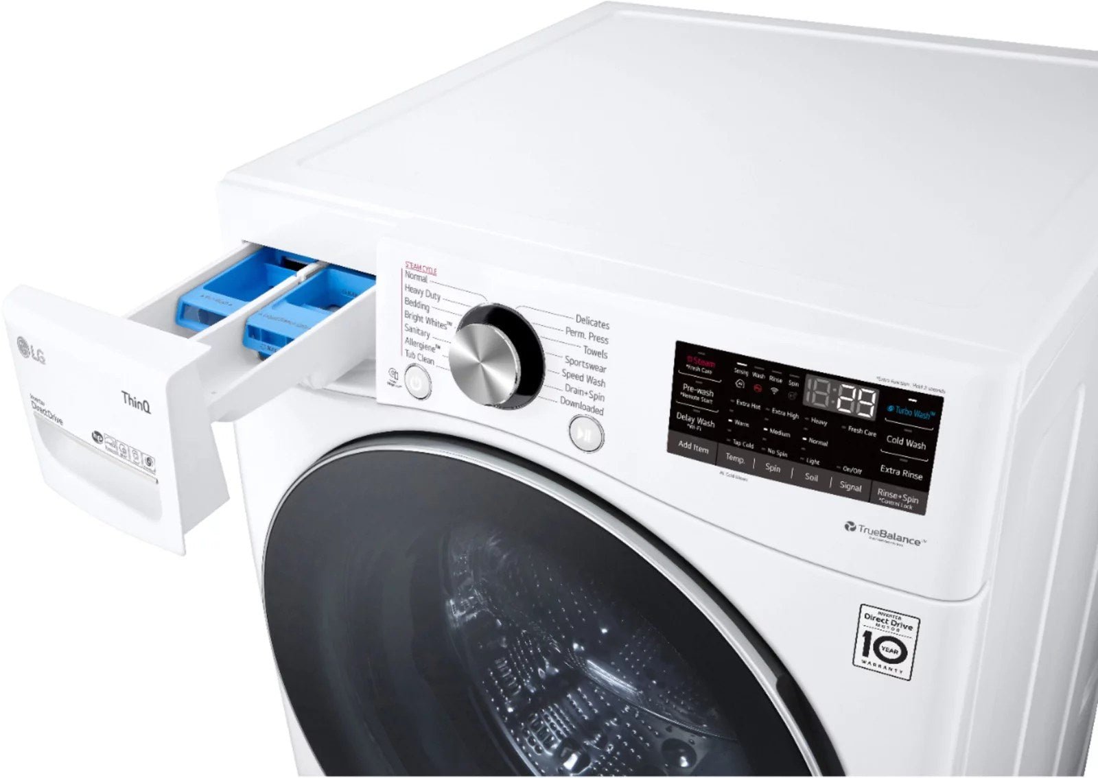 LG WM4200HWA 5.0 cu. ft. Smart Stackable Front-Load Washer with Steam - White thumbnail 13