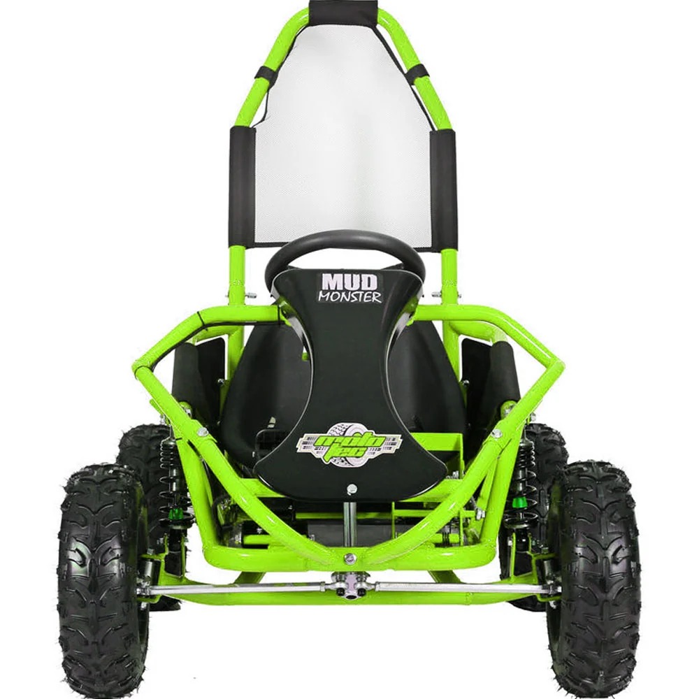 MotoTec Mud Monster Kids Electric 48v 1000w Go Kart Full Suspension Green thumbnail 3