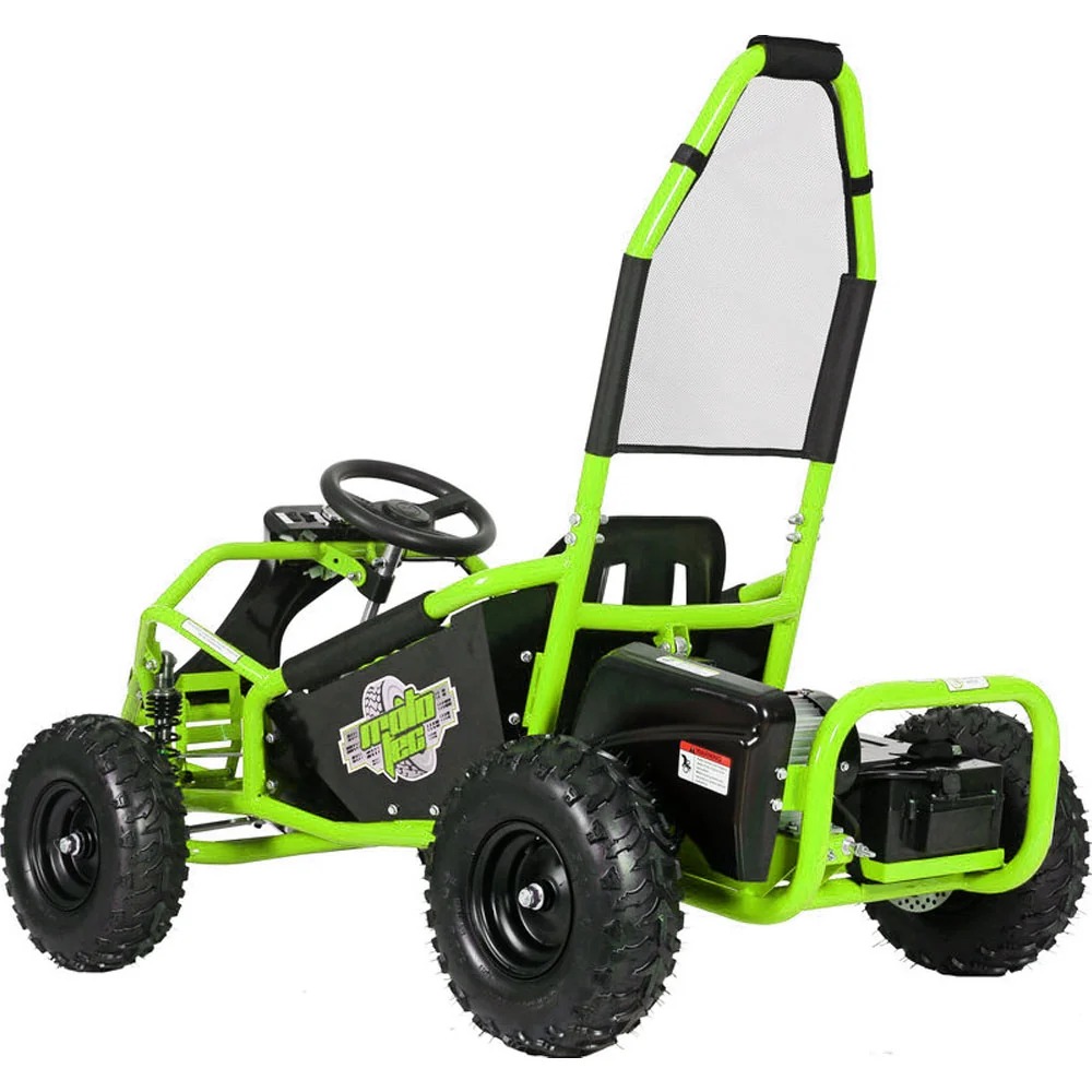 MotoTec Mud Monster Kids Electric 48v 1000w Go Kart Full Suspension Green thumbnail 4