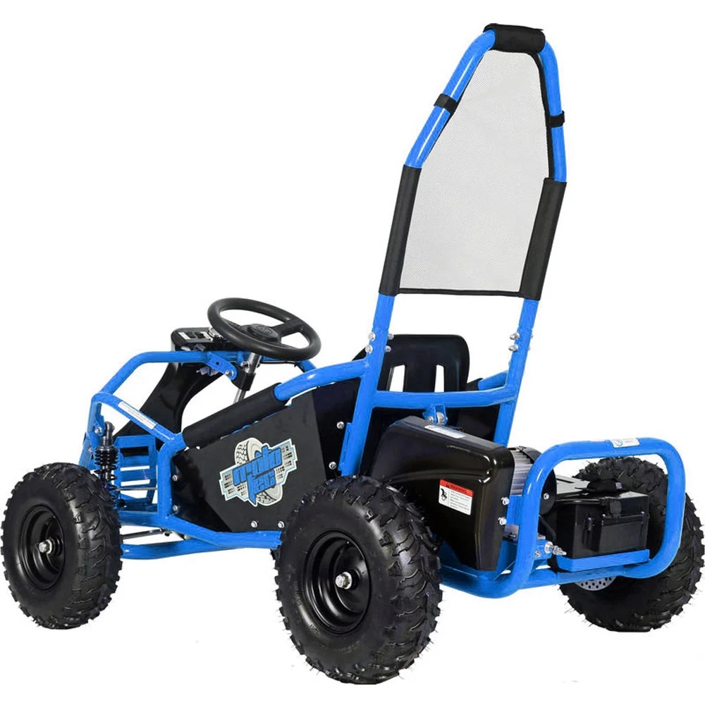 MotoTec Mud Monster Kids Electric 48v 1000w Go Kart Full Suspension Blue thumbnail 4