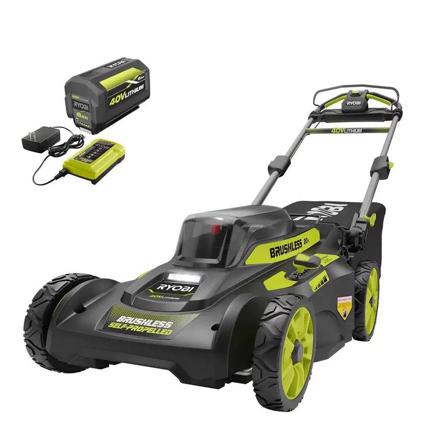RYOBI 40V Brushless 20 in. Cordless Walk Behind Self-Propelled Lawn Mower with 6.0 Ah Battery & Charger thumbnail 3