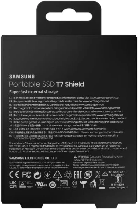 Samsung T7 Shield Portable SSD 2TB - USB 3.2 Gen.2 External SSD Black thumbnail 3