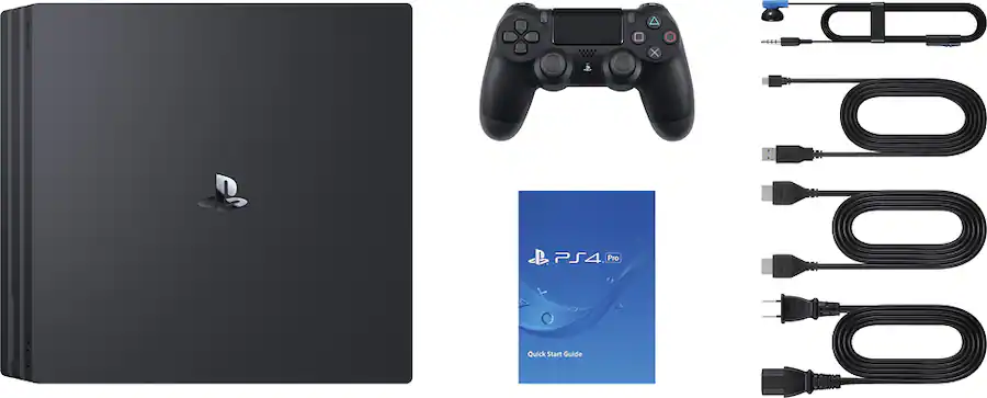 Sony PlayStation 4 Pro Console, DUALSHOCK 4 wireless controller, Headset, Premium HDMI cable, Power cable, USB cable, Owne thumbnail 6