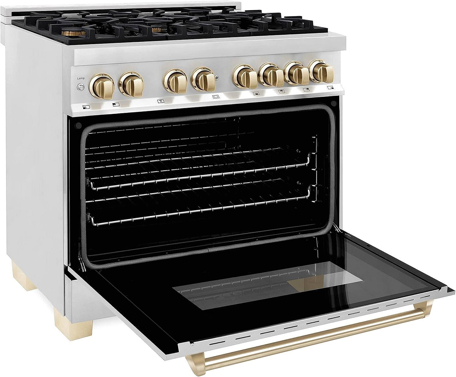 ZLINE Autograph Edition 36 in. Dual-Fuel Range with Gold Accents (RAZ-36-G) thumbnail 6