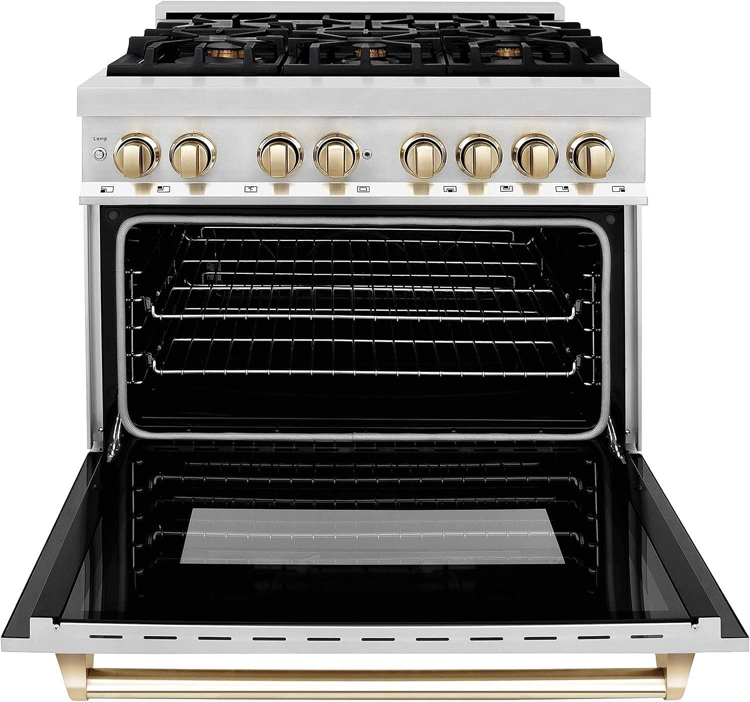 ZLINE Autograph Edition 36 in. Dual-Fuel Range with Gold Accents (RAZ-36-G) thumbnail 8
