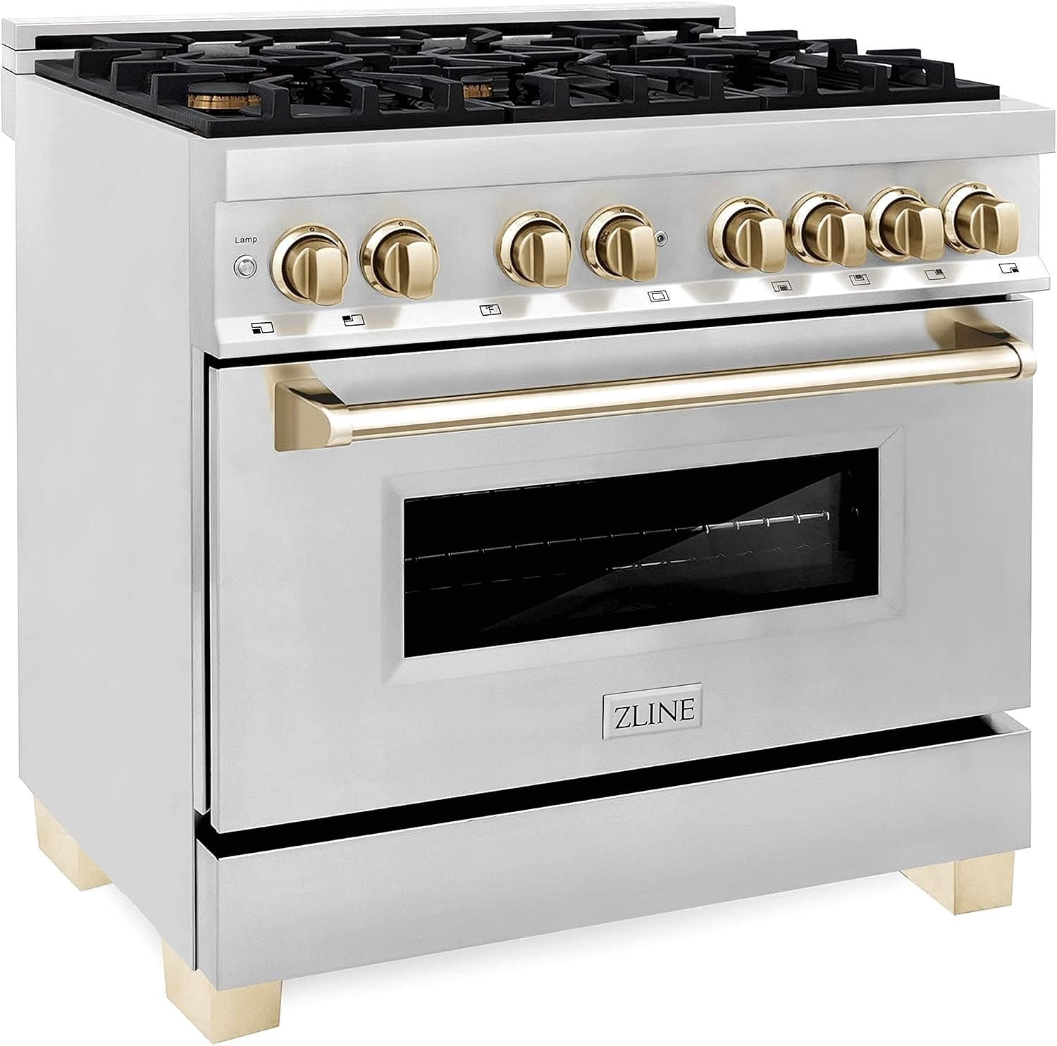 ZLINE Autograph Edition 36 in. Dual-Fuel Range with Gold Accents (RAZ-36-G) thumbnail 7
