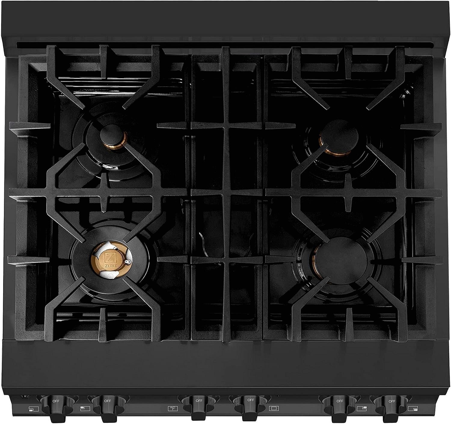 ZLINE Legacy 30 in. Dual-Fuel Range with Brass Burners, Black Stainless Steel (RAB-BR-30) thumbnail 10